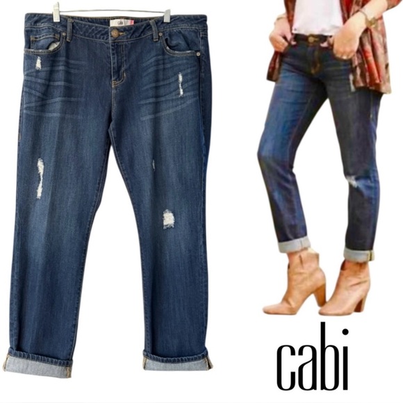 CABI slim boyfriend capri denim jeans sz 8 - Picture 3 of 10